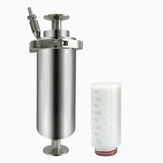 Customized Stainless Steel 304 0.22 Um Tank Vent Filter 10 Inch Filter Housing for Compressed Air Filtration