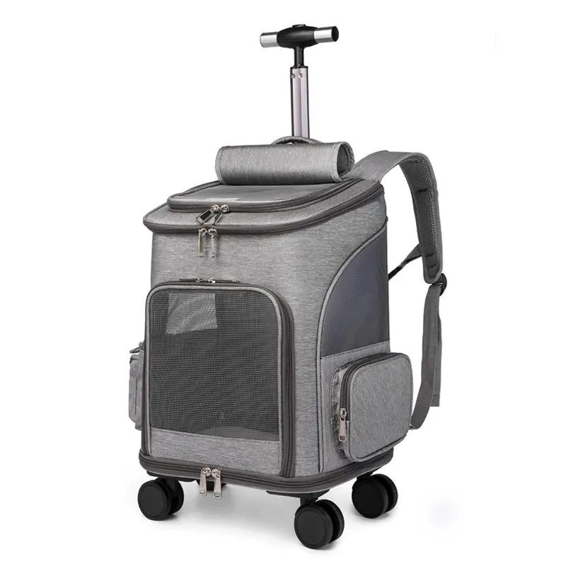 Large Capacity Portable Pet Backpack Adjustable Lightweight Breathable Square Zipper for Outdoor Carrying Pets Made Plastic
