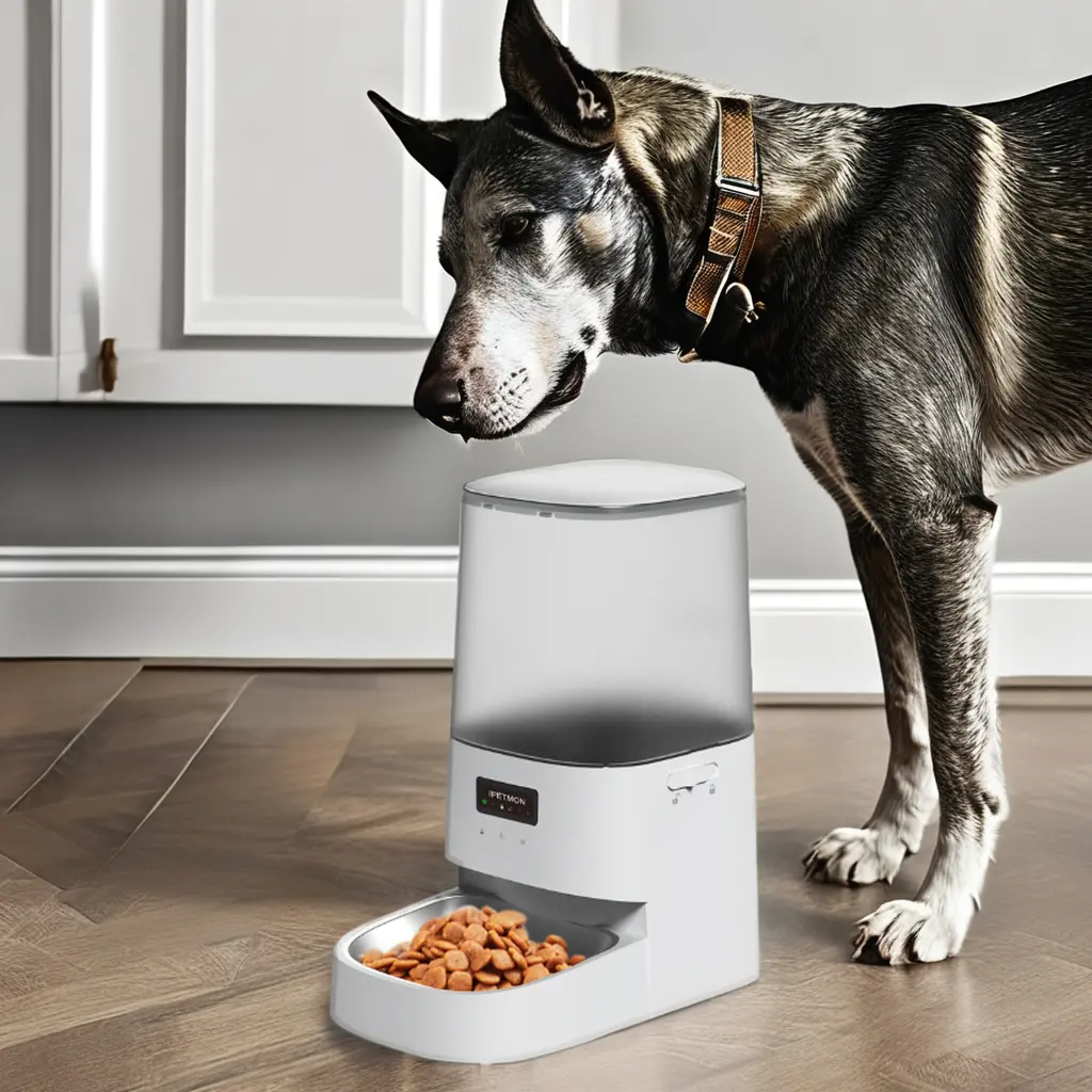 Automatic Timed Pet Feeder Battery-Powered Stainless Steel Plastic Food Dispenser Portable Bottle Design App Controlled for