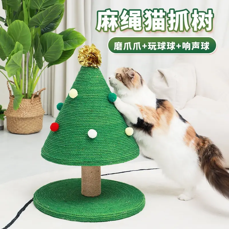 Christmas Pet Supplies Cat Climbing Frame Sisal Vertical Cat Scratching Board Toy For Indoor