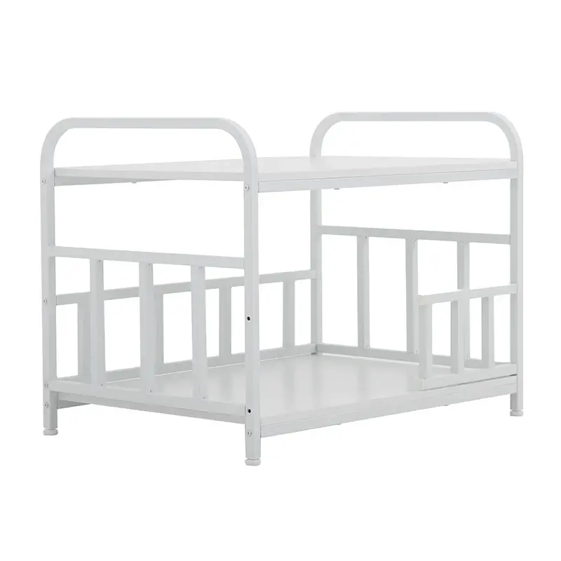 High Quality Modern Metal White Indoor Outdoor Two-layer Pet Bed With Shelf For One Dog