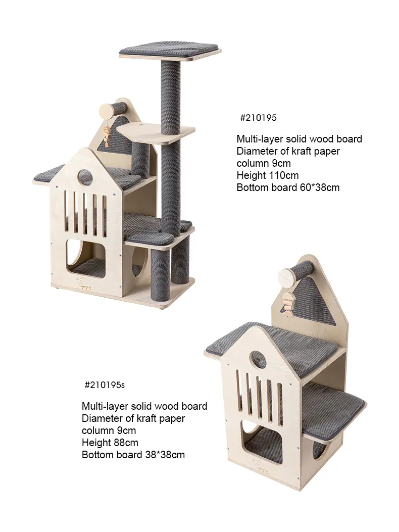 Large Cat Tree Cat Climbing Frame Vertical Scratching Post Pet Toy Condo Wood Cat Scratcher