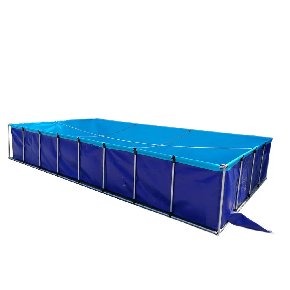 WLZ Supplies Large Pond Hot Sale Portable Tarpaulin Plastic Betta Salmon Fish Farming Tank