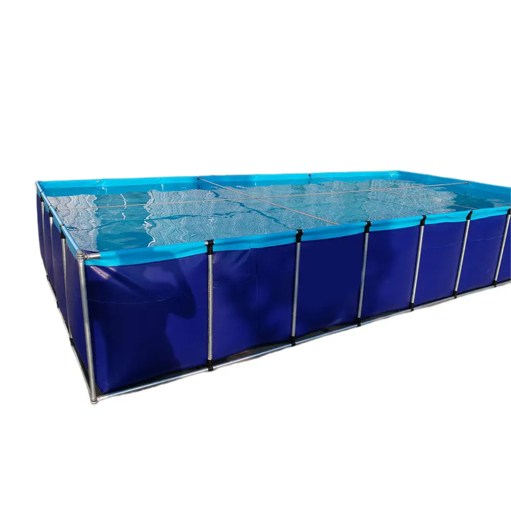 WLZ Supplies Large Pond Hot Sale Portable Tarpaulin Plastic Betta Salmon Fish Farming Tank