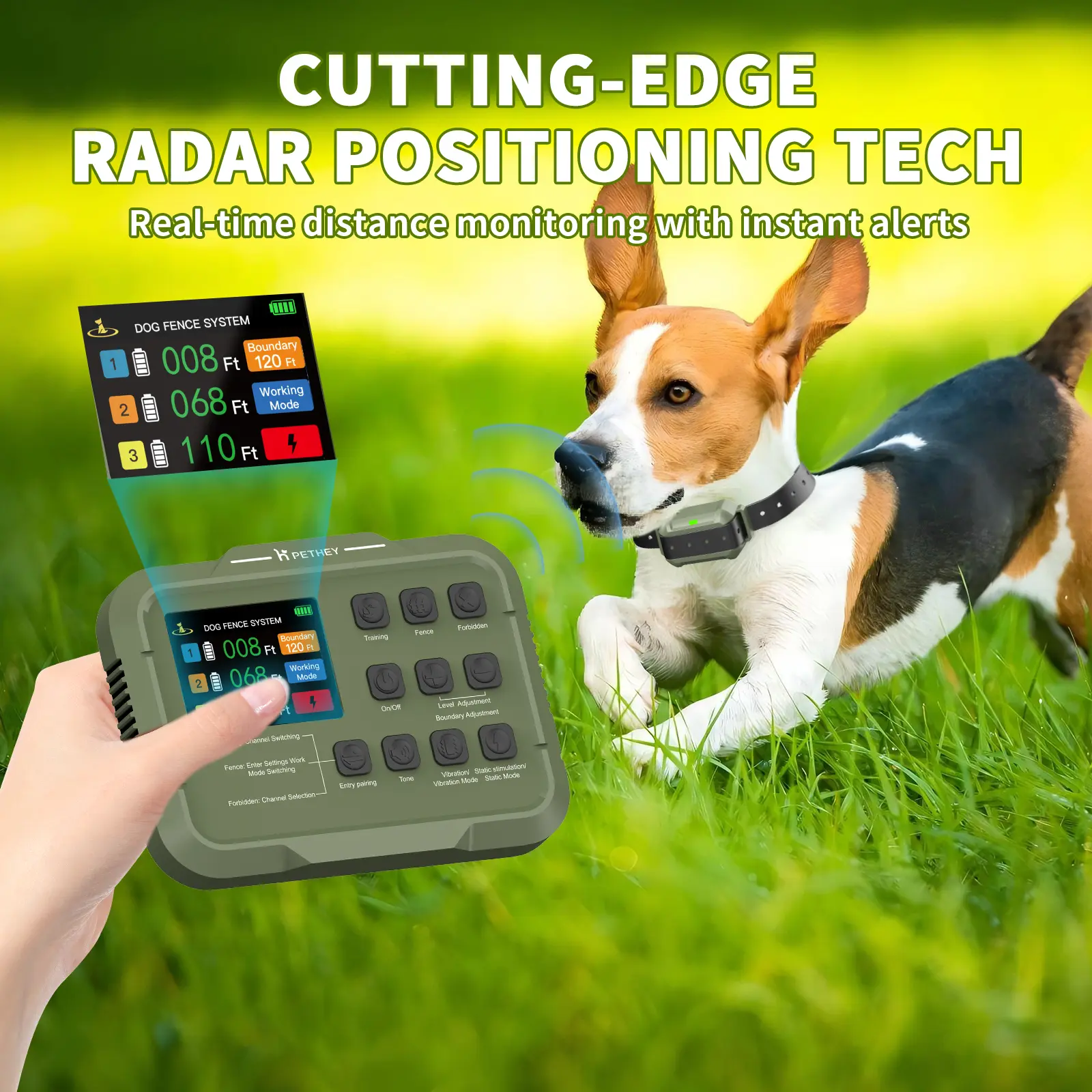 Outdoor Anti Lost Pet IPX7 Waterproof Camping GPS Wireless Electric Dog Fence Shock Training Collar Dog Containment System