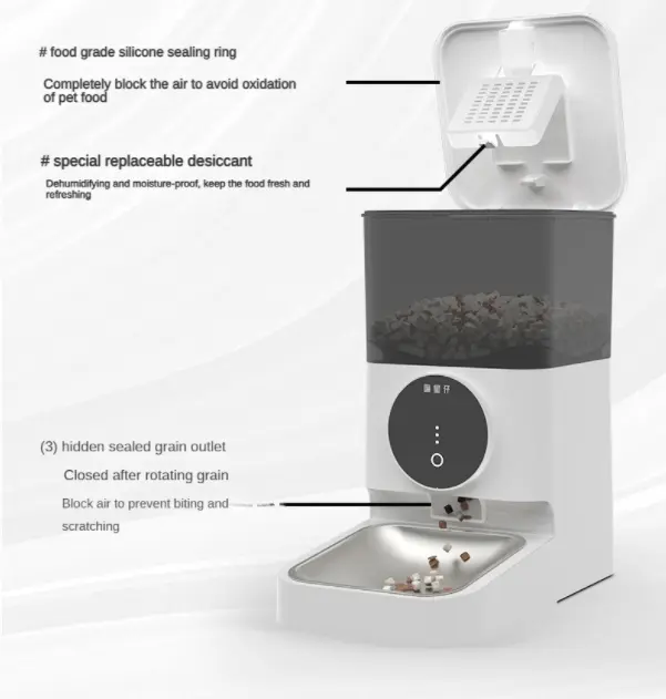 Wholesale Automatic Pet Feeder Smart Wifi Mobile App Remote Control 4L Dog Pet Food Auto Feeder Dispenser  Automatic Pet Feeder
