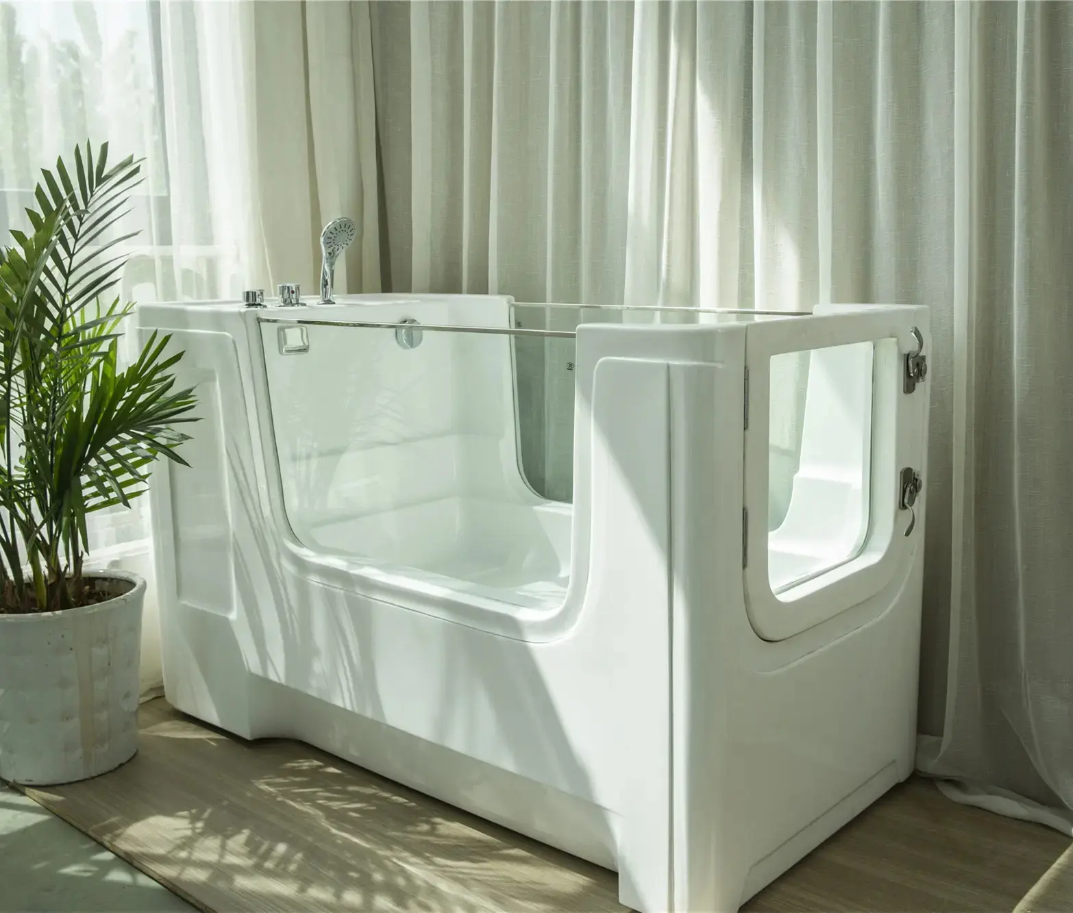 Wholesale Large Walk-In Spa Tub with Glass Door Whirlpool Bathtub and Massage Function for Pets and Dogs