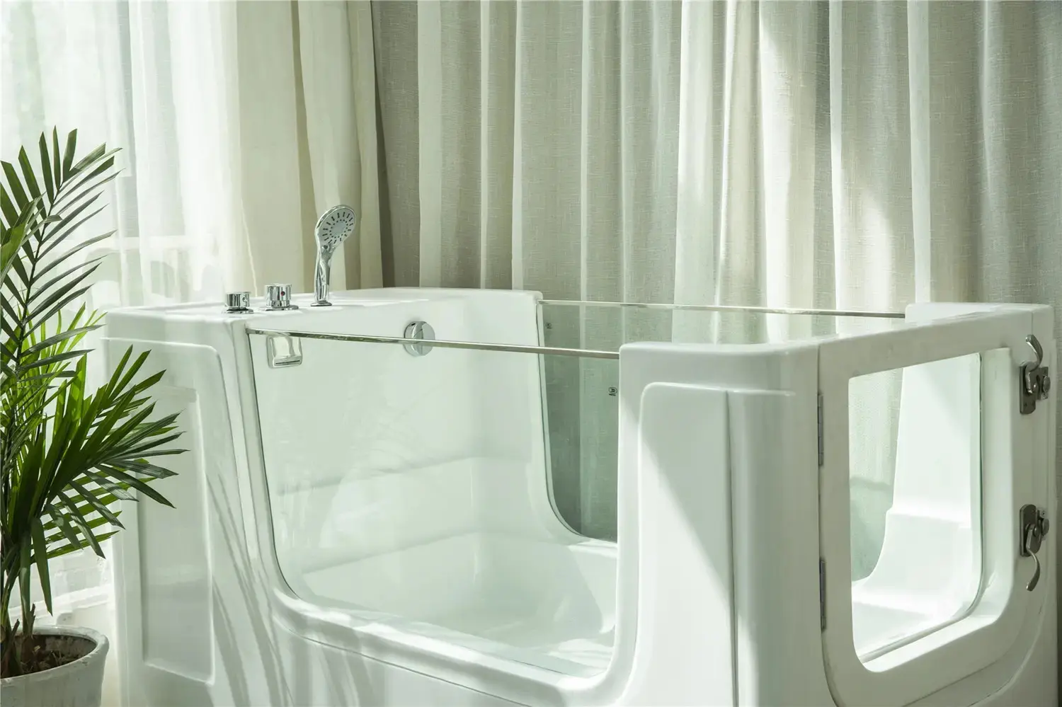 Wholesale Large Walk-In Spa Tub with Glass Door Whirlpool Bathtub and Massage Function for Pets and Dogs