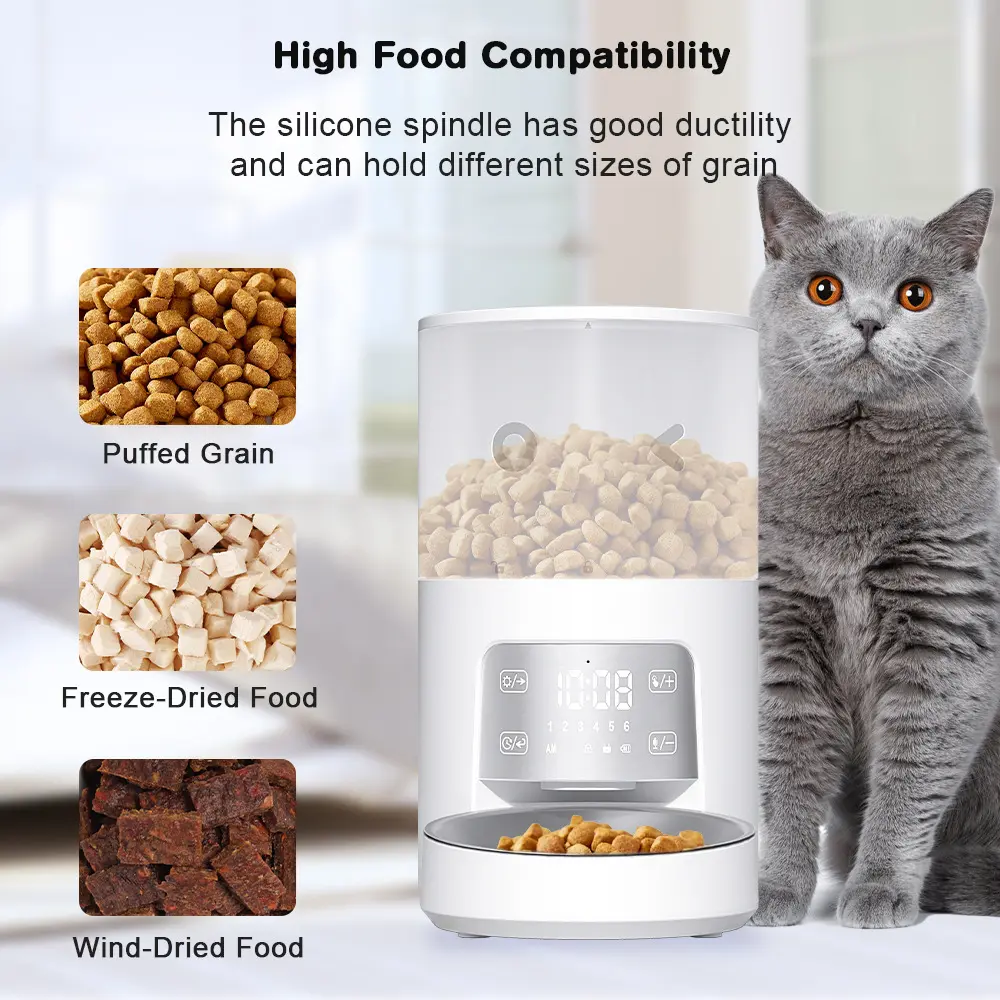 New 6L Smart Pet Food Feeder Wi-Fi App Control Automatic Cat Food Dispenser With Two Bowls
