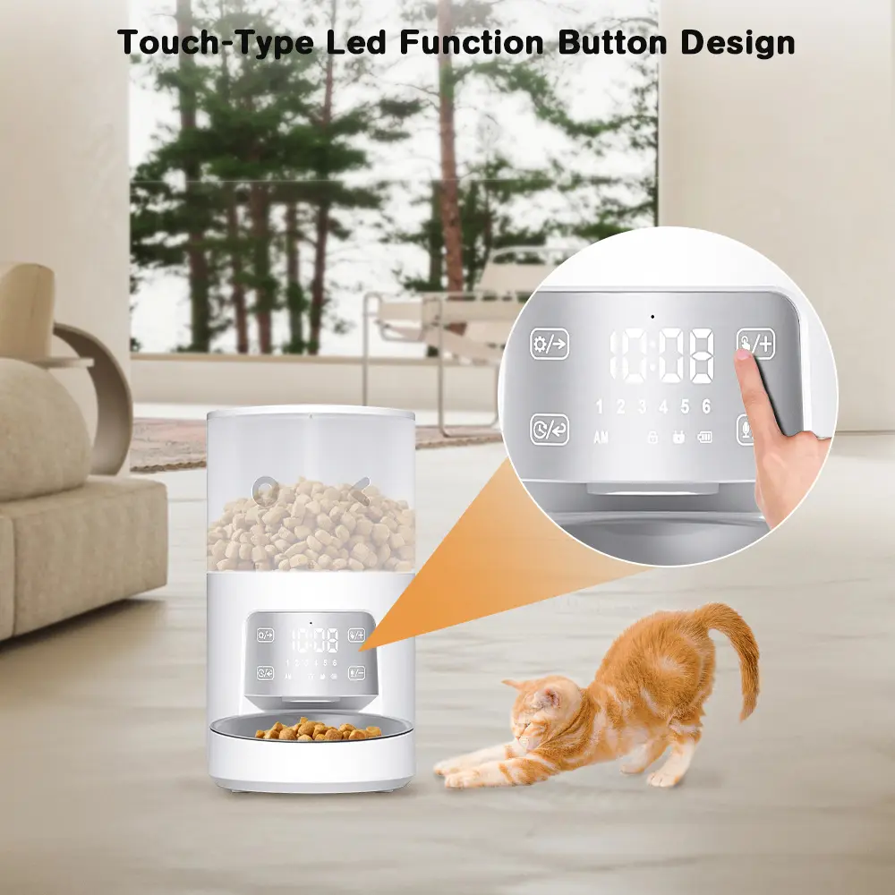 New 6L Smart Pet Food Feeder Wi-Fi App Control Automatic Cat Food Dispenser With Two Bowls