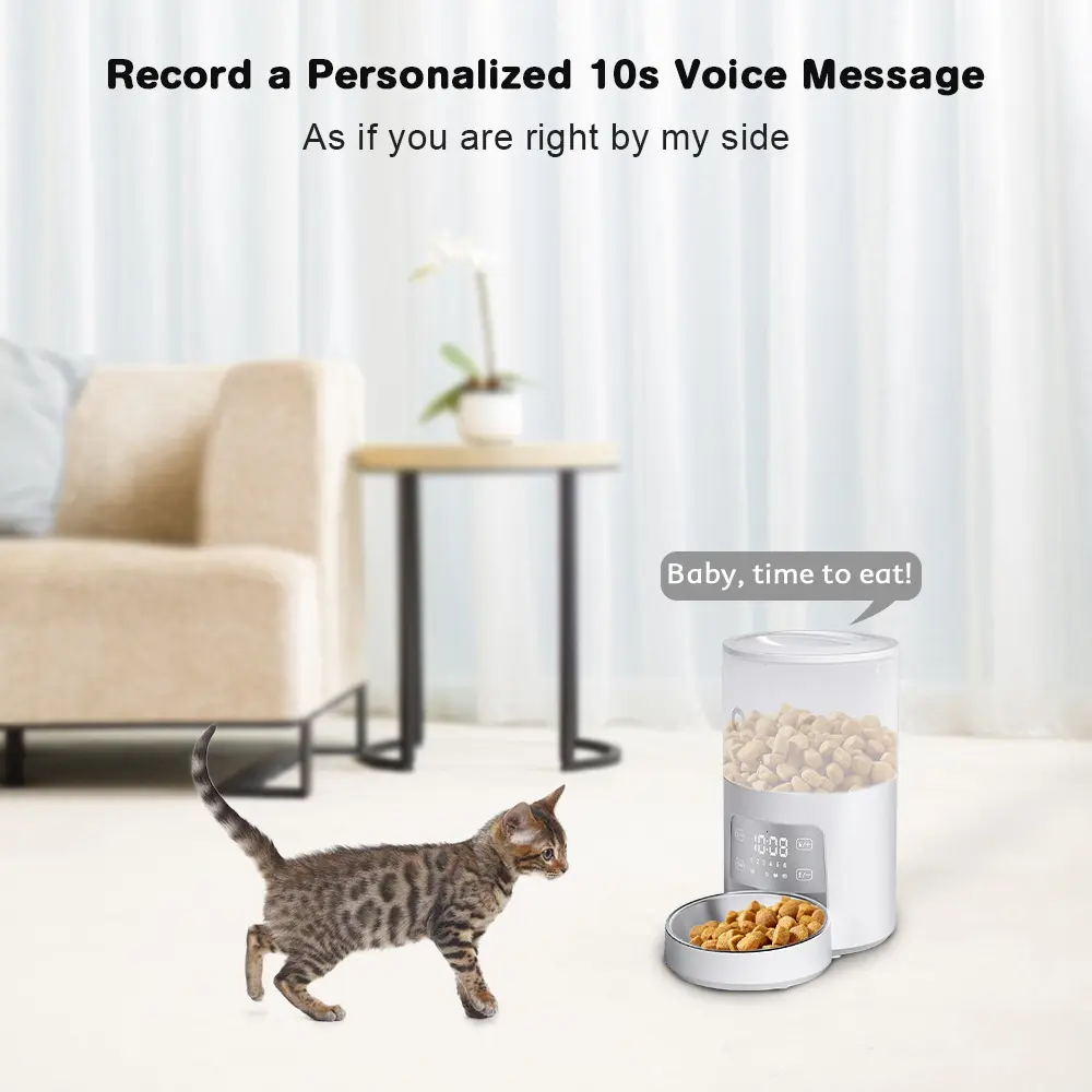 New 6L Smart Pet Food Feeder Wi-Fi App Control Automatic Cat Food Dispenser With Two Bowls