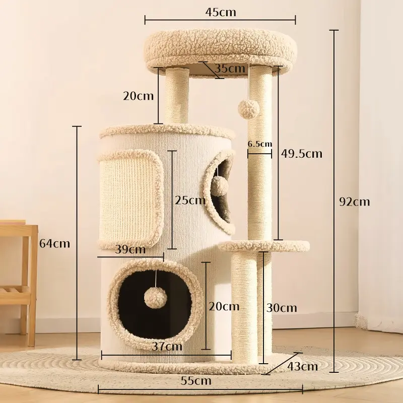 Small Apartment Cat Climbing Rack Household Multi-Layer Double-Layer Jumping Platform Integrated Four Seasons Universal Pet Toys