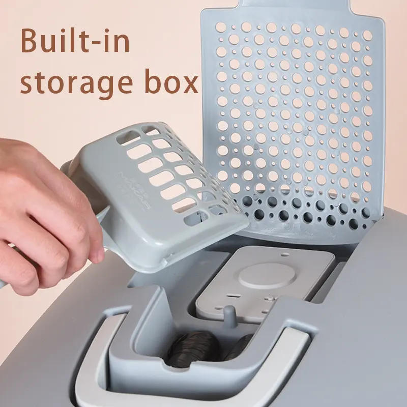 Wholesale Luxury Plastic Large Space Automatic Cat Toilet Closed Cat Litter Box with Sand Cat Litter Trays