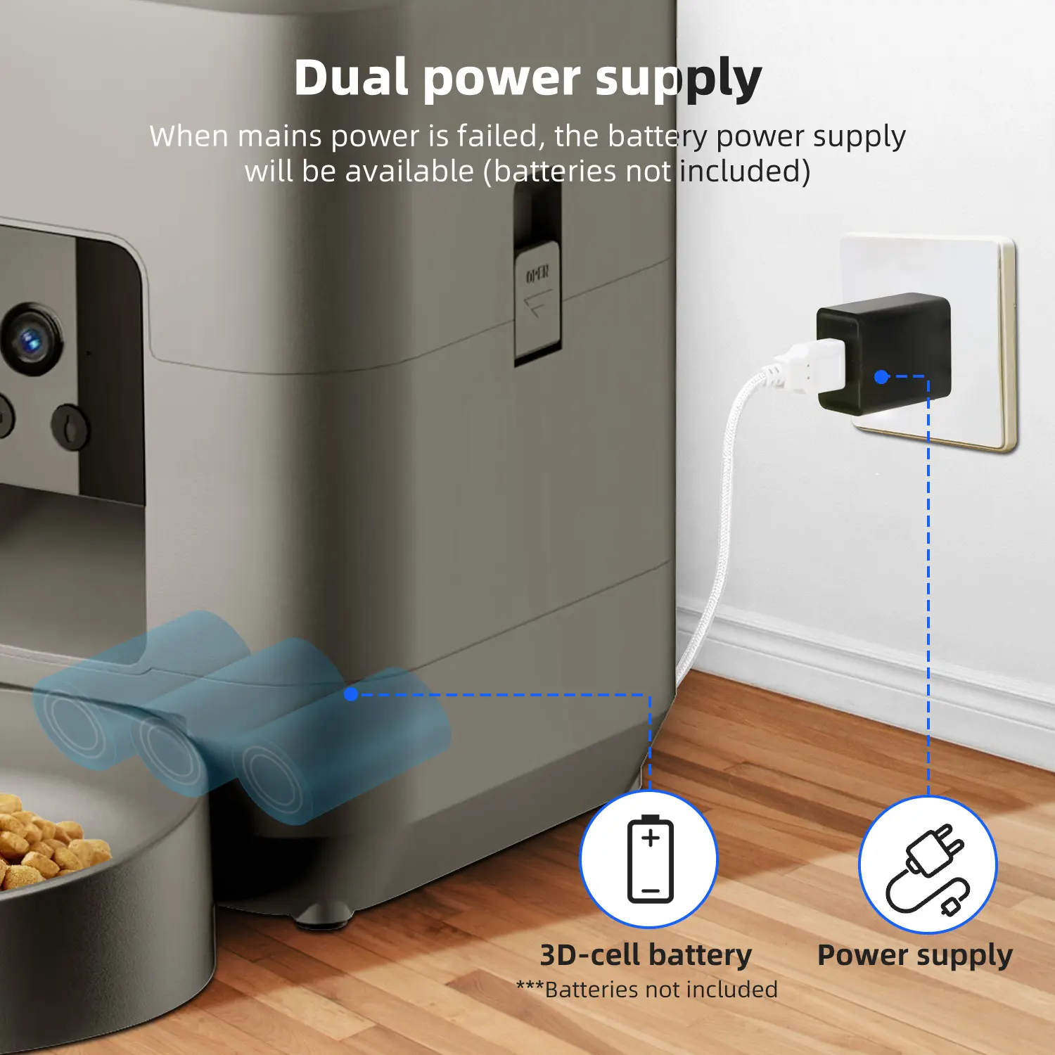 2L Automatic Cat Feeder with Camera Video with Night Vision 2.4G WiFi Automatic Pet Feeder Smart Dog Feeder Cat Food Dispenser