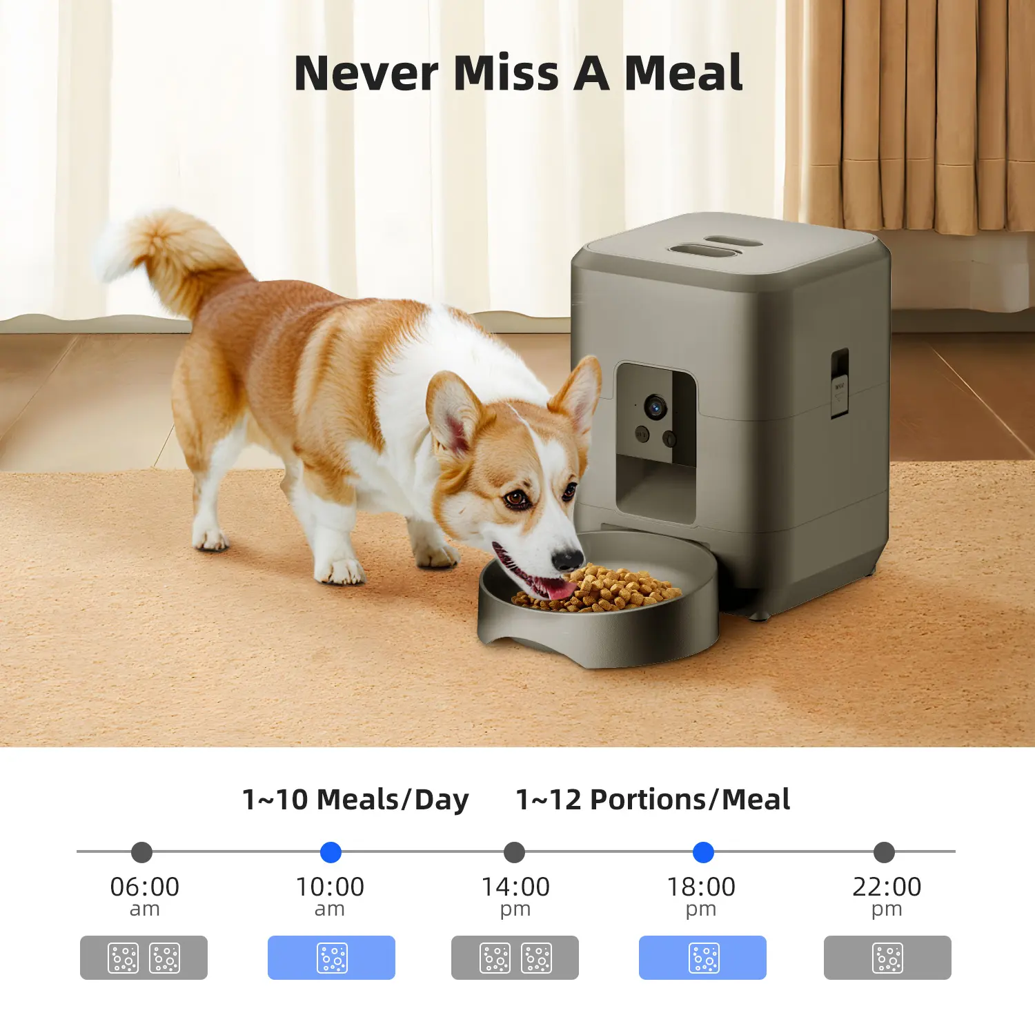 2L Automatic Cat Feeder with Camera Video with Night Vision 2.4G WiFi Automatic Pet Feeder Smart Dog Feeder Cat Food Dispenser