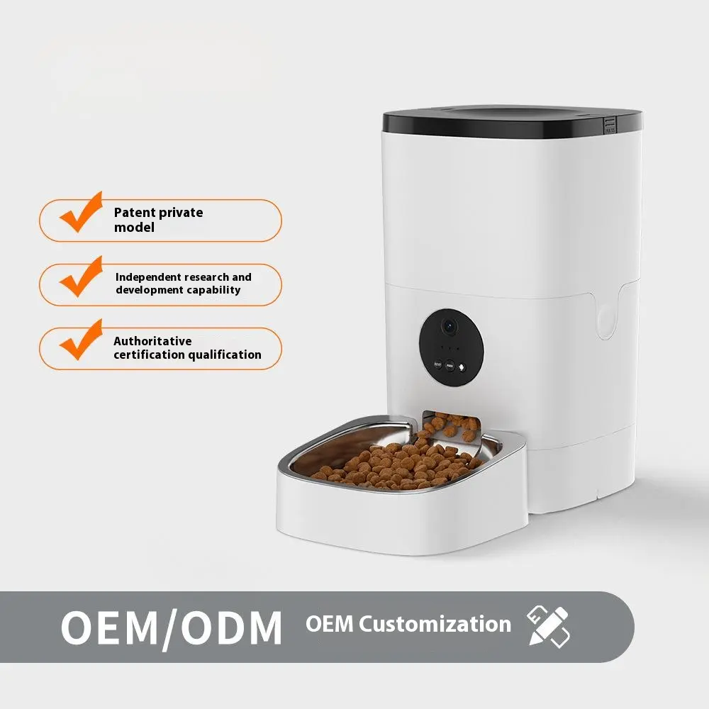 Automatic Pet Food Dispenser 4L/6L Capacity Timing Quantitative Pet Feeder for Cats Dogs with Video Remote