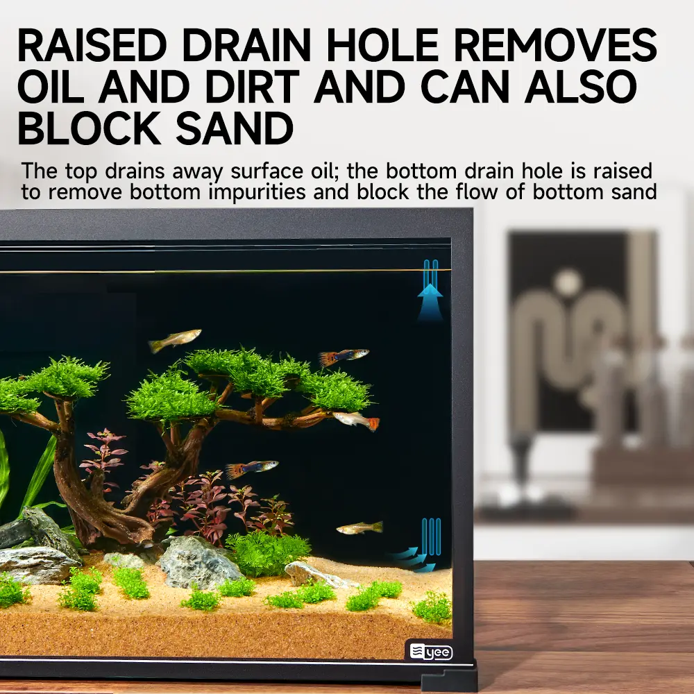Wholesale Custom Ultra White Clear Glass Fish Tank Modern Rectangular Desktop Ecological Aquarium with Cover