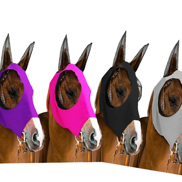 Horse Fly Mask for Moonblindness Horses With Ears and Nose Best Super Comfort Starchy Fitting Horse Fly Mask