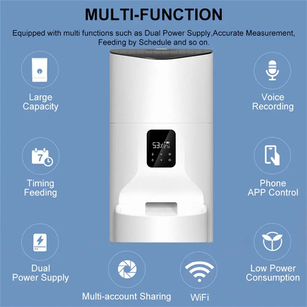7L/9L Smart Automatic Pet Feeder HD Camera Pet Dog Cat Food Dispenser APP Control Timing Feeding Feeder
