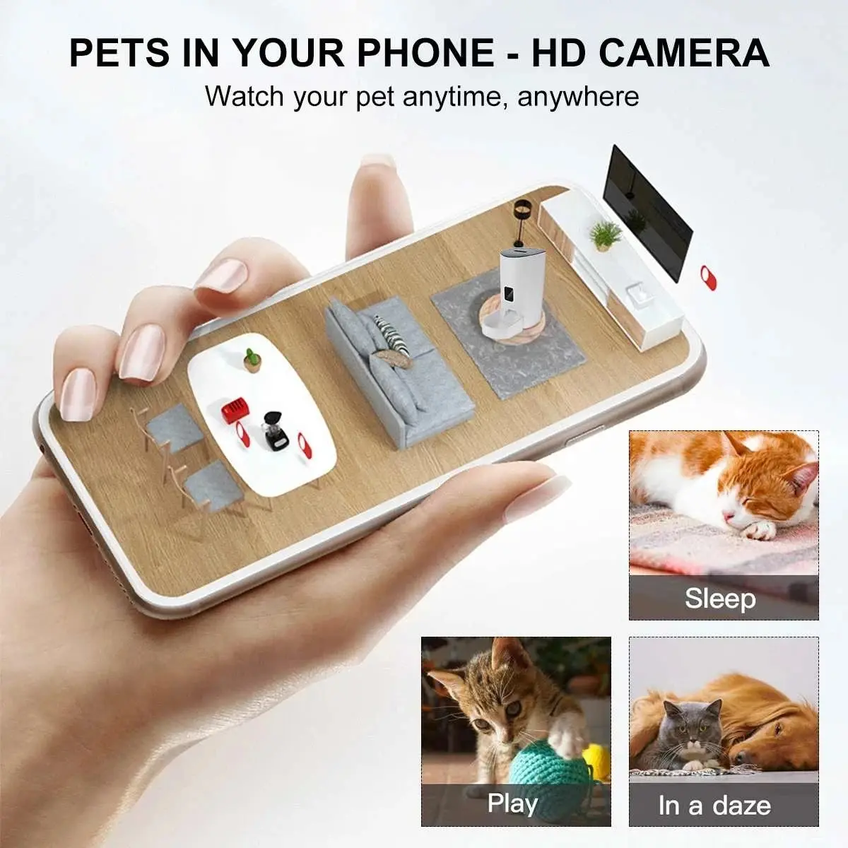 7L/9L Smart Automatic Pet Feeder HD Camera Pet Dog Cat Food Dispenser APP Control Timing Feeding Feeder