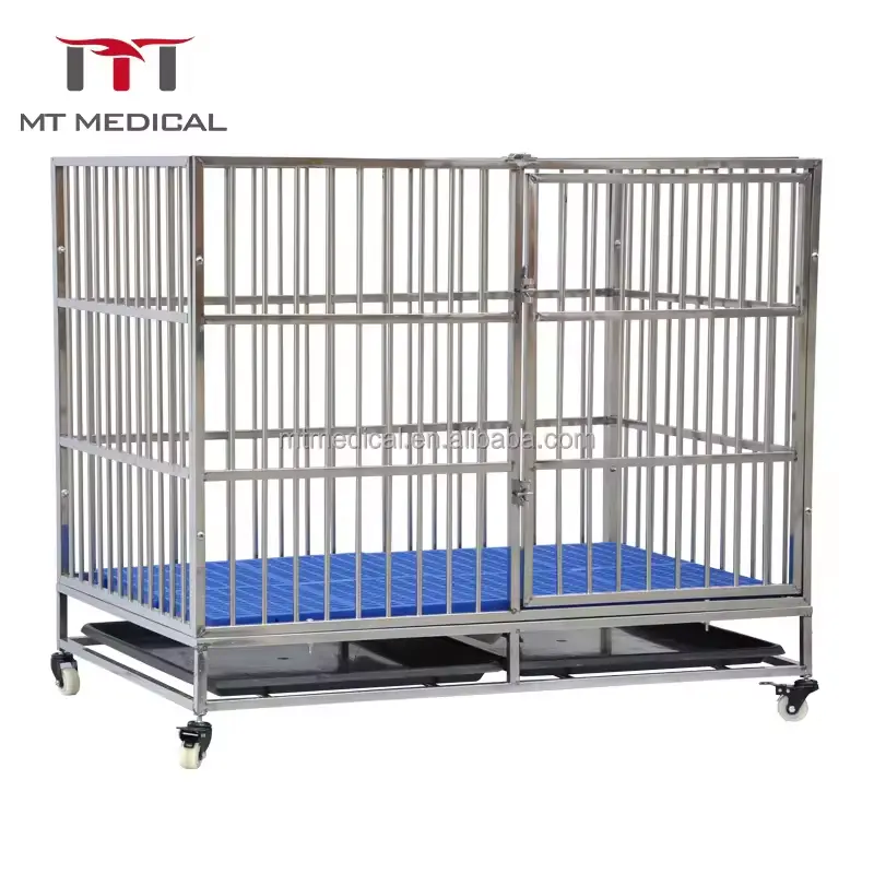 Folding Stainless Steel Dog Cage Vet Equipment Animal Aluminum Cage for Dog