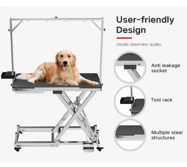 Good Quality Adjustable Simple Animal Shearing Table Foldable Electric Pet Grooming Table