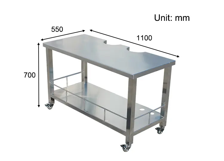 Professional Veterinary Stainless Steel Pet Surgical Table for B-mode Ultrasound Examination Vet Operating Table for Dogs