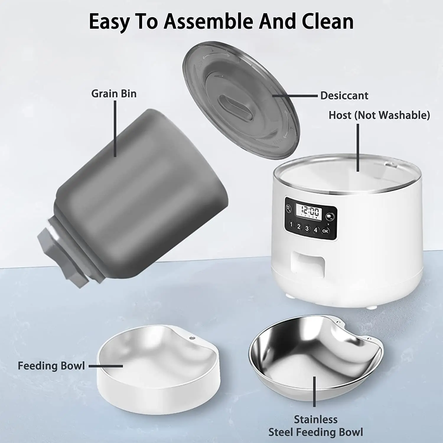 4l Smart Automatic Wifi Pet Feeder Capacity Battery Charging Stainless Steel Bowls Food Dispenser Pet Feeder for Cats and Dogs