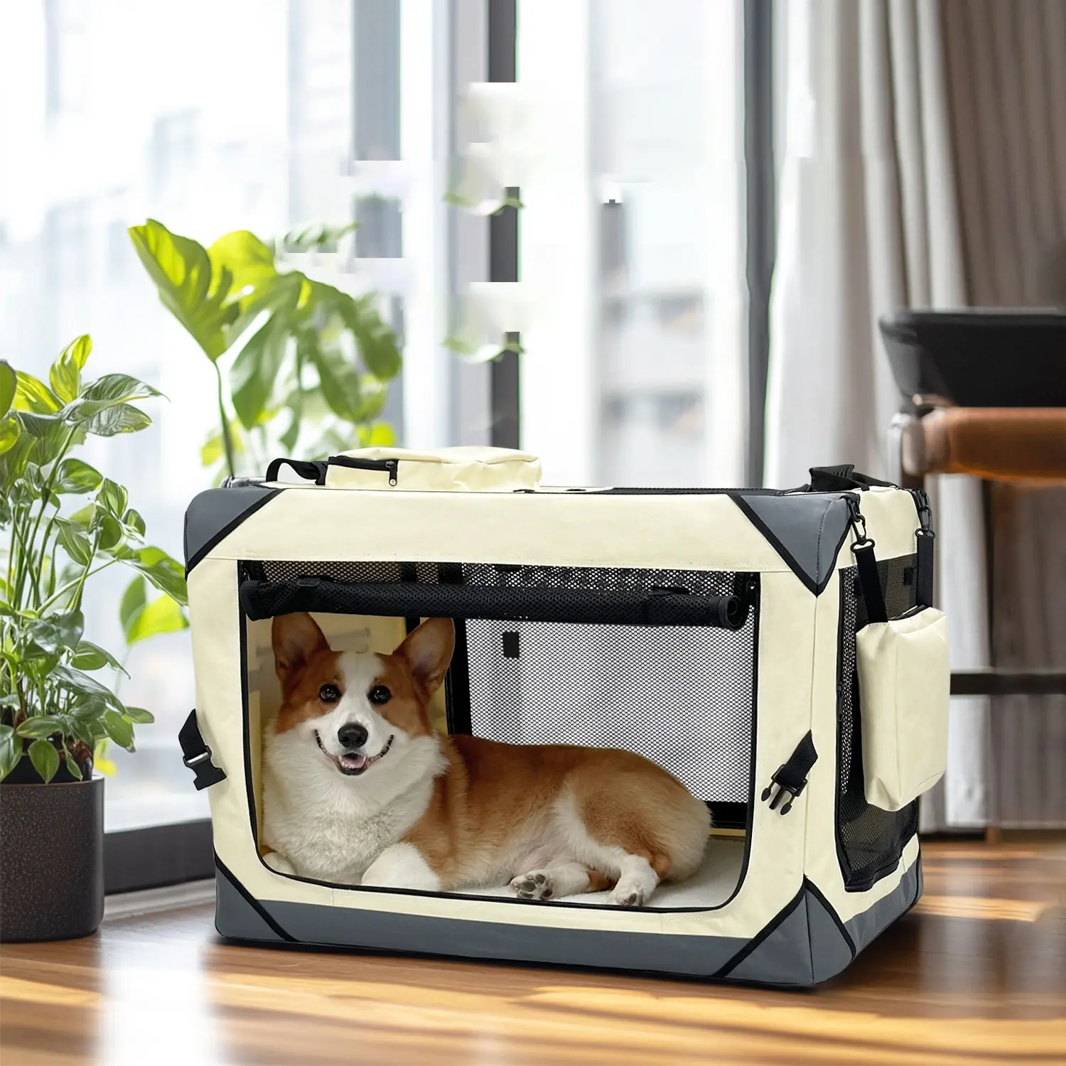 Best Quality Waterproof Foldable Soft Sided Carrier Pet Carrier Bag with Removable Pad for Dog Cat Safety Outdoor