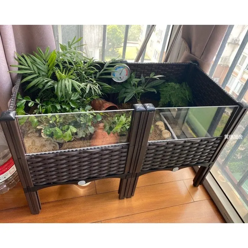 Turtle Tank Breeding Ecological Box Sun Landscape Half Water Platform Climbing Platform Large Turtle Breeding Box