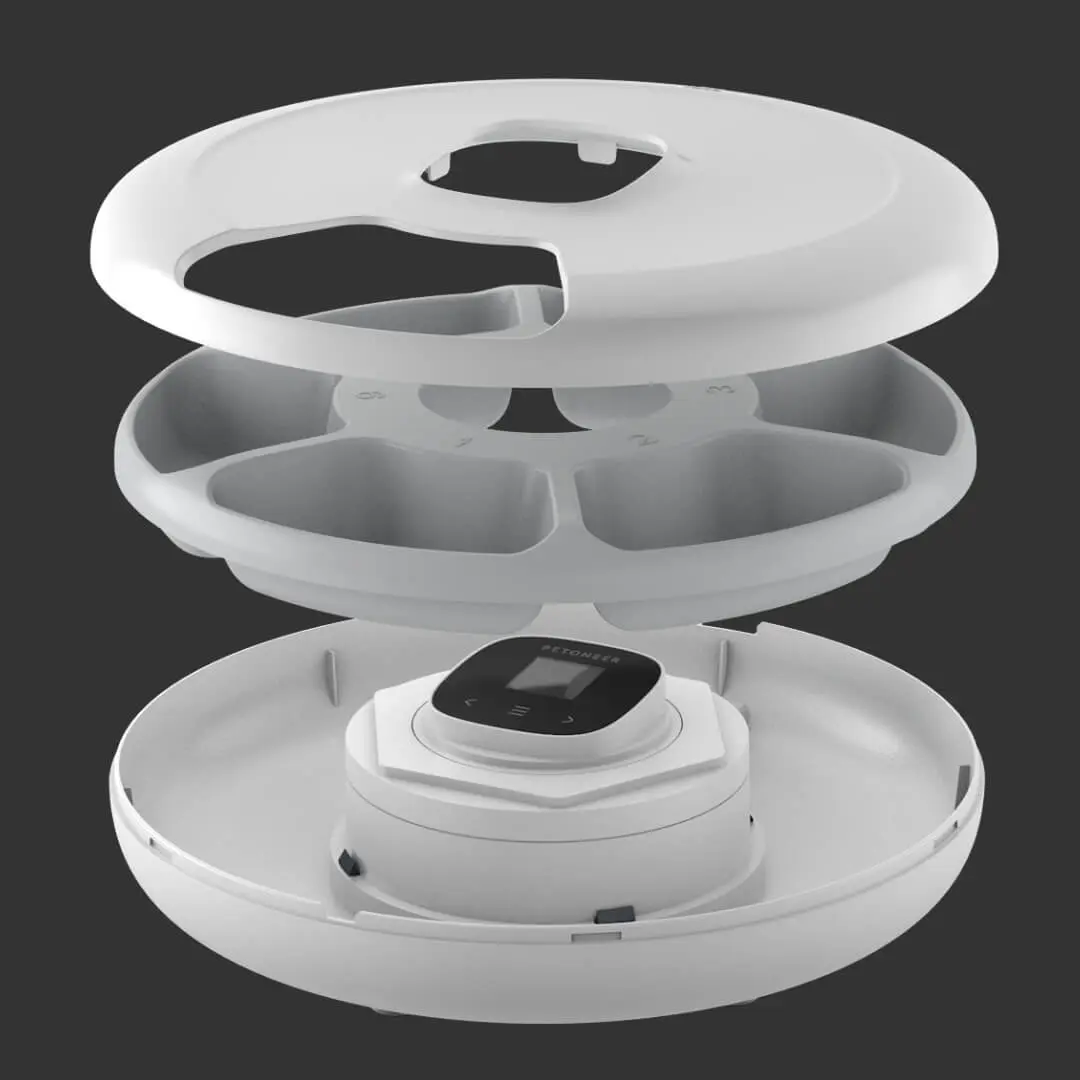 Smart Electronic Auto 6 Meal Trays Cat Dog Timed Treat Feeder Tray Automatic Pet Food Dispenser Pet Bowls Feeders