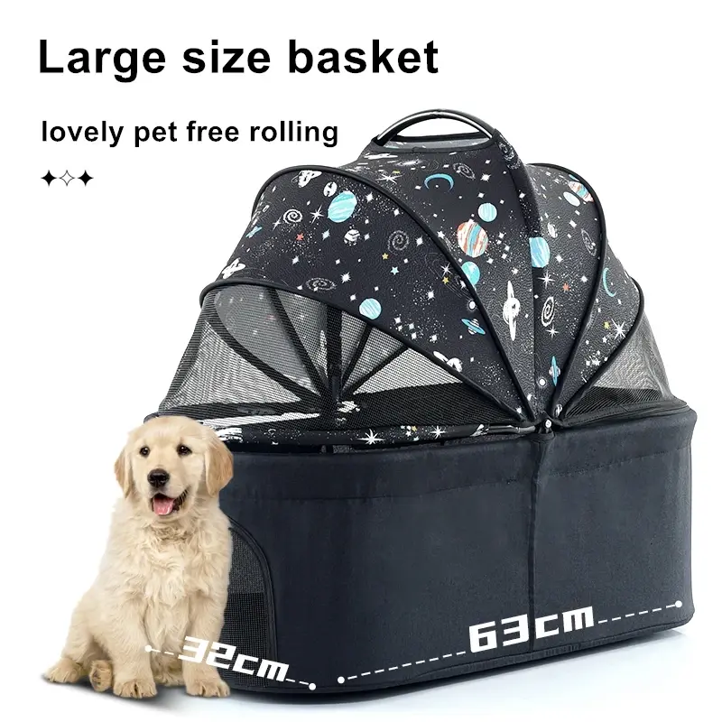 Best Price Luxury Pet Stroller Cart Pet Travel Strollers For Dog Cat With 4 Wheels