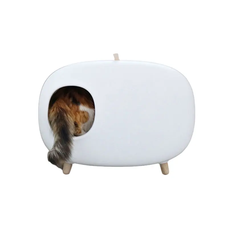 Plastic Large Cleaning Cat Litter Box Toilet Design Indoor Plant Decoration Pet Stuff Hidden Litter Box Cat Bed