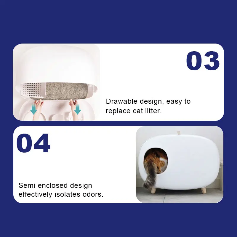 Plastic Large Cleaning Cat Litter Box Toilet Design Indoor Plant Decoration Pet Stuff Hidden Litter Box Cat Bed