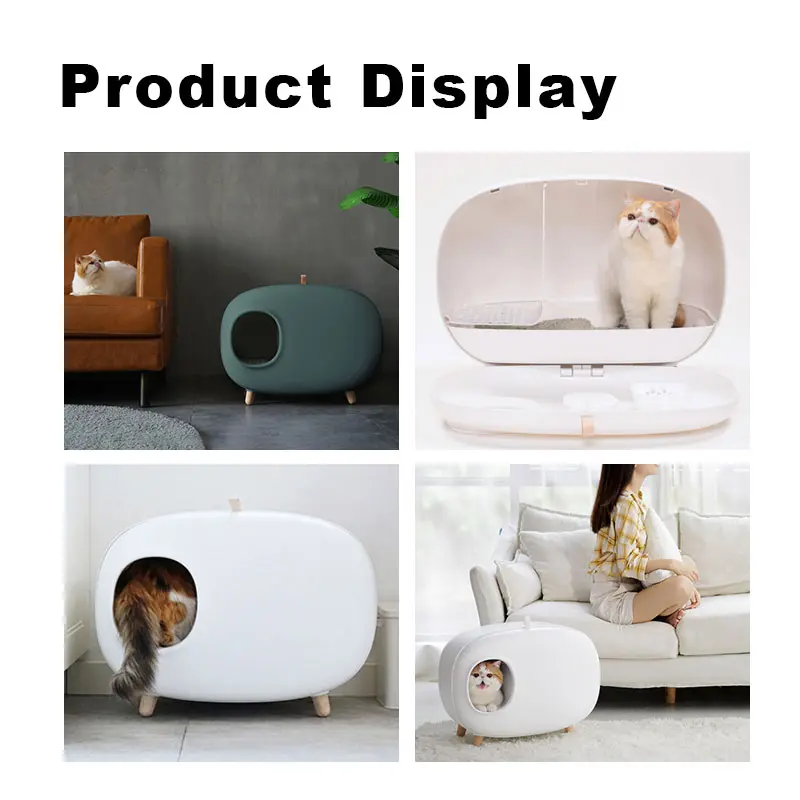 Plastic Large Cleaning Cat Litter Box Toilet Design Indoor Plant Decoration Pet Stuff Hidden Litter Box Cat Bed