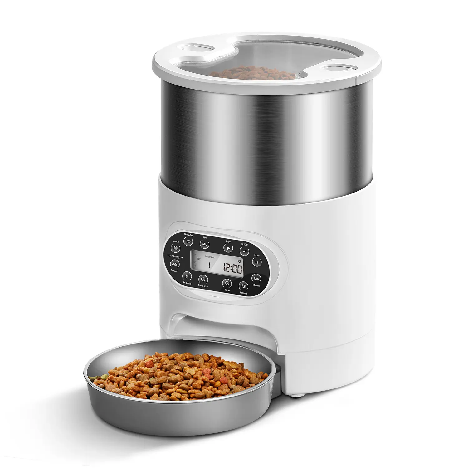 High-looking Animal Feeding Water Dispenser 3L Automatic Pet Feeder Intelligent Control Stainless Steel Food Tray Pet Feeder