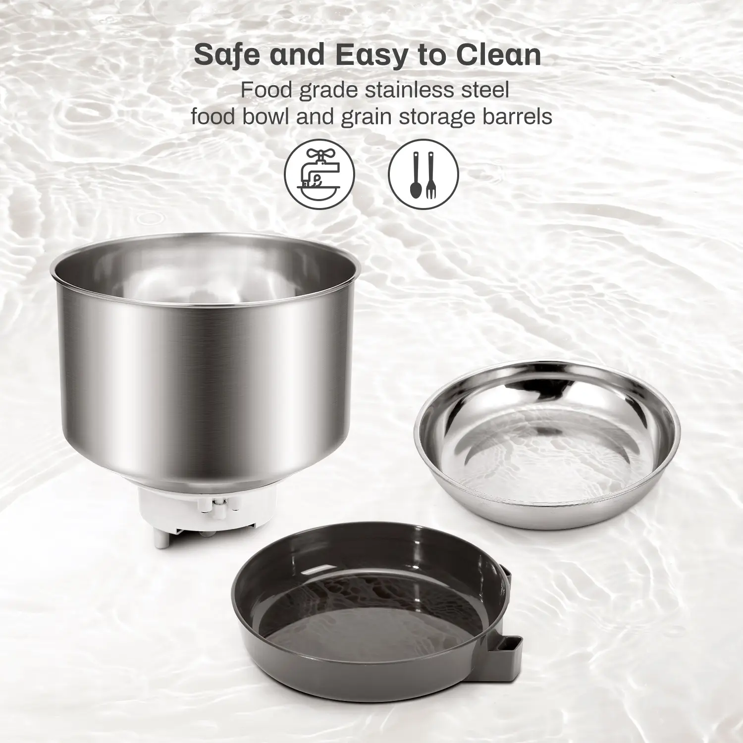 High-looking Animal Feeding Water Dispenser 3L Automatic Pet Feeder Intelligent Control Stainless Steel Food Tray Pet Feeder