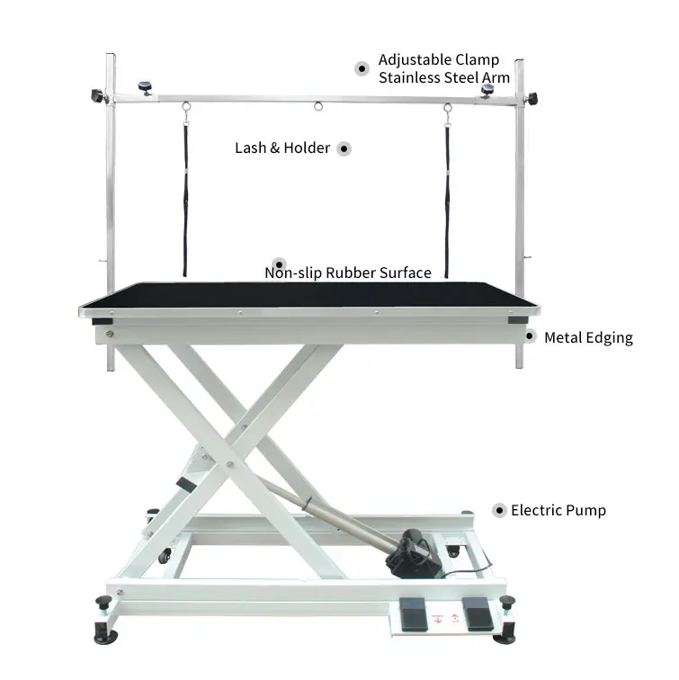 Height Adjustable Dog Pet Beauty Products Professional Electric Hydraulic Large Grooming Table