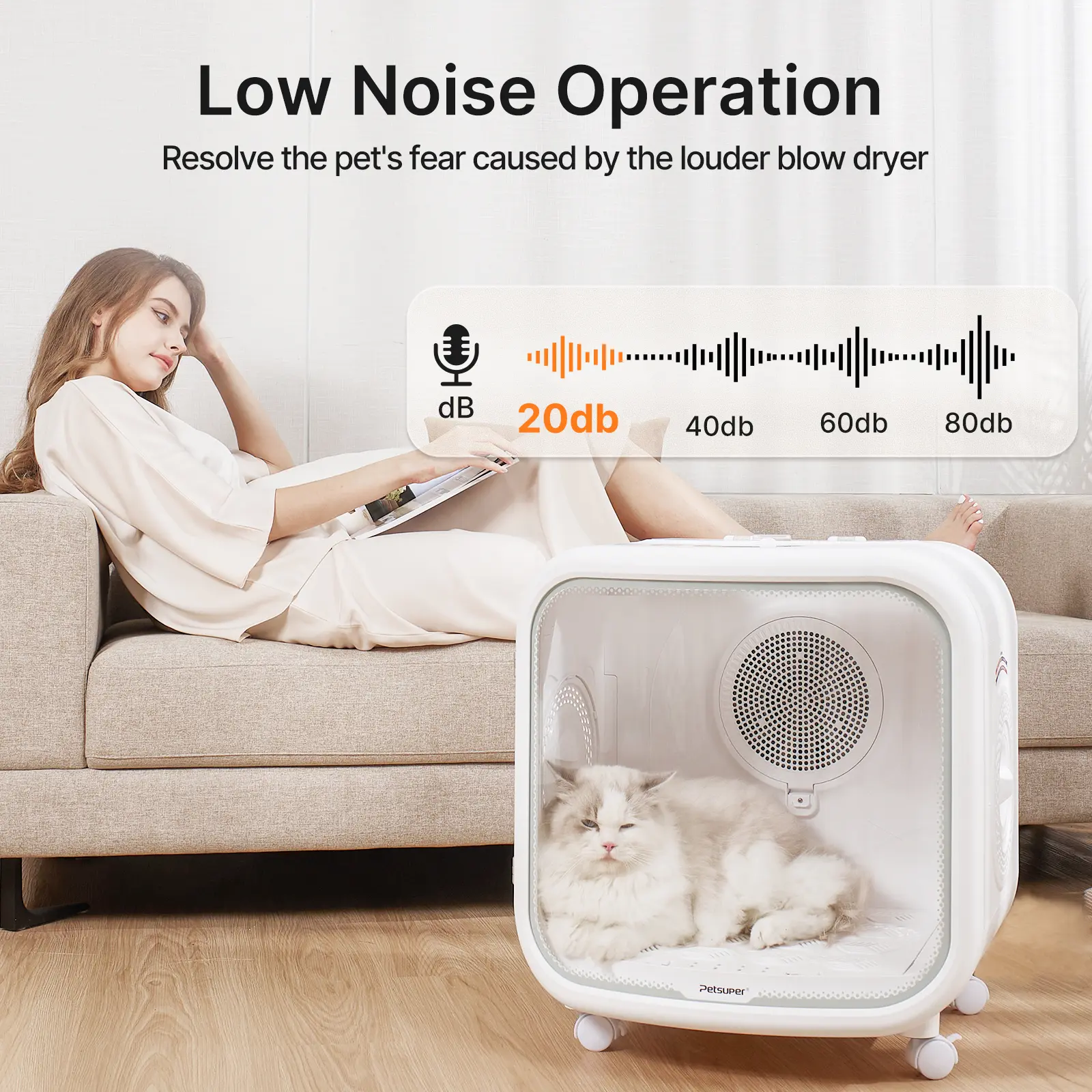 Intelligent Small Dog & Cat Dryer Machine Modern Plastic Pet Dryer with Safe Temperature Control Wholesale Hair Drying Box