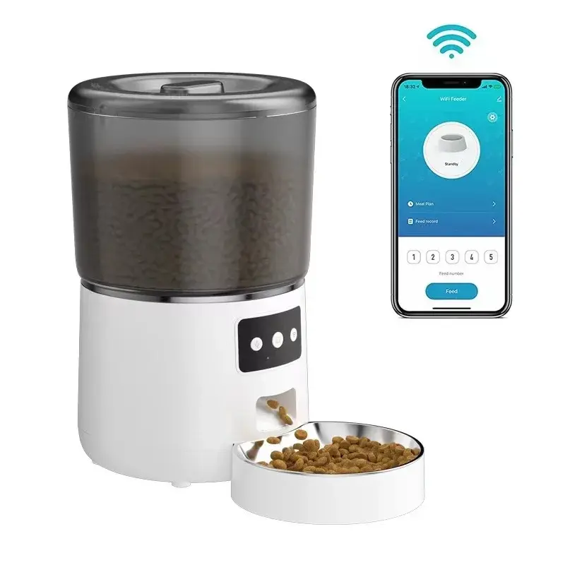 iPetDog 3L Smart Tuya APP Remote Cat and Dog Food Dispenser Timed Quantitative Food Output Automatic Pet Food Feeder
