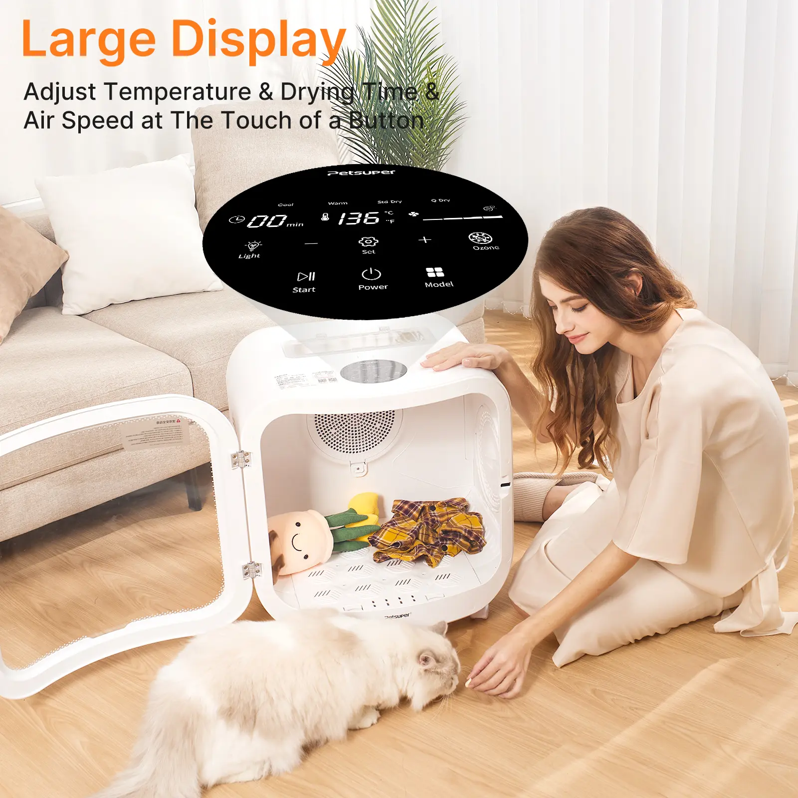 Intelligent Small Dog & Cat Dryer Machine Modern Plastic Pet Dryer with Safe Temperature Control Wholesale Hair Drying Box