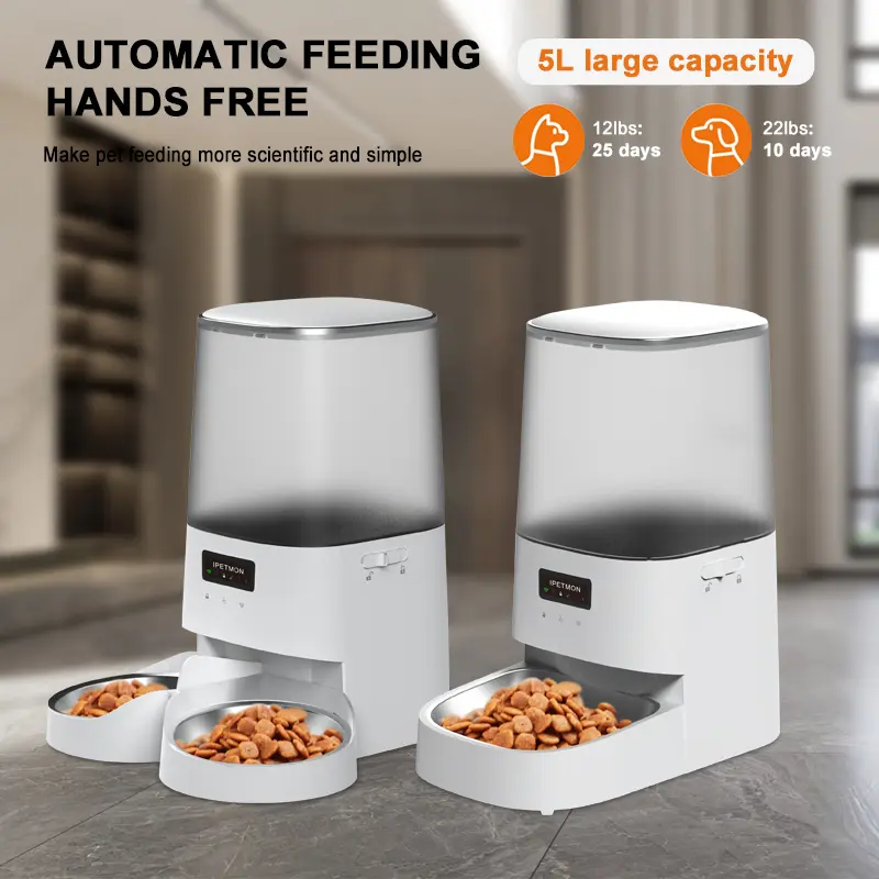 Wholesale OEM 5L Automatic Pet Feeder Smart Pet Cat Dog Self Feede Intelligent Pet Food Dispenser Wifi App Remote