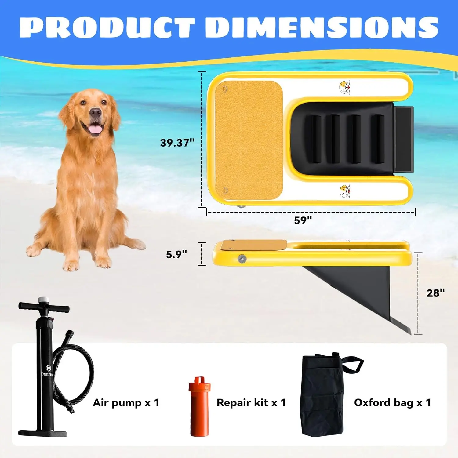 Dog Ramp on Water with Ladder Steps Hot Sale Inflatable Dog Boat Ramp