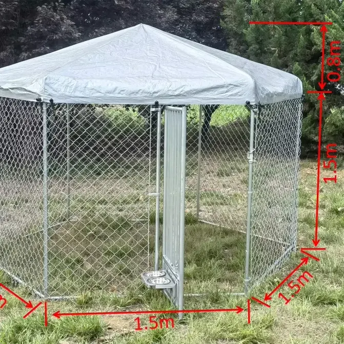 High Quality Hexagonal  Iron Dog Cage Sustainable Outdoor Dog Running Cage with Favorable Price Solid Pattern