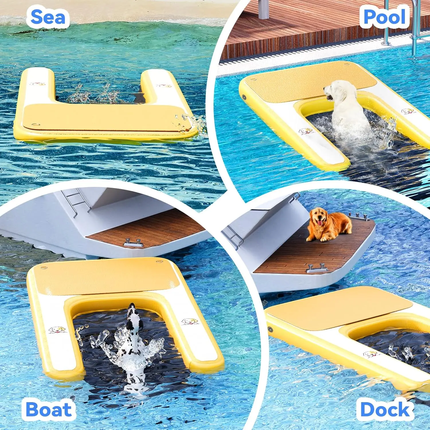 Dog Ramp on Water with Ladder Steps Hot Sale Inflatable Dog Boat Ramp