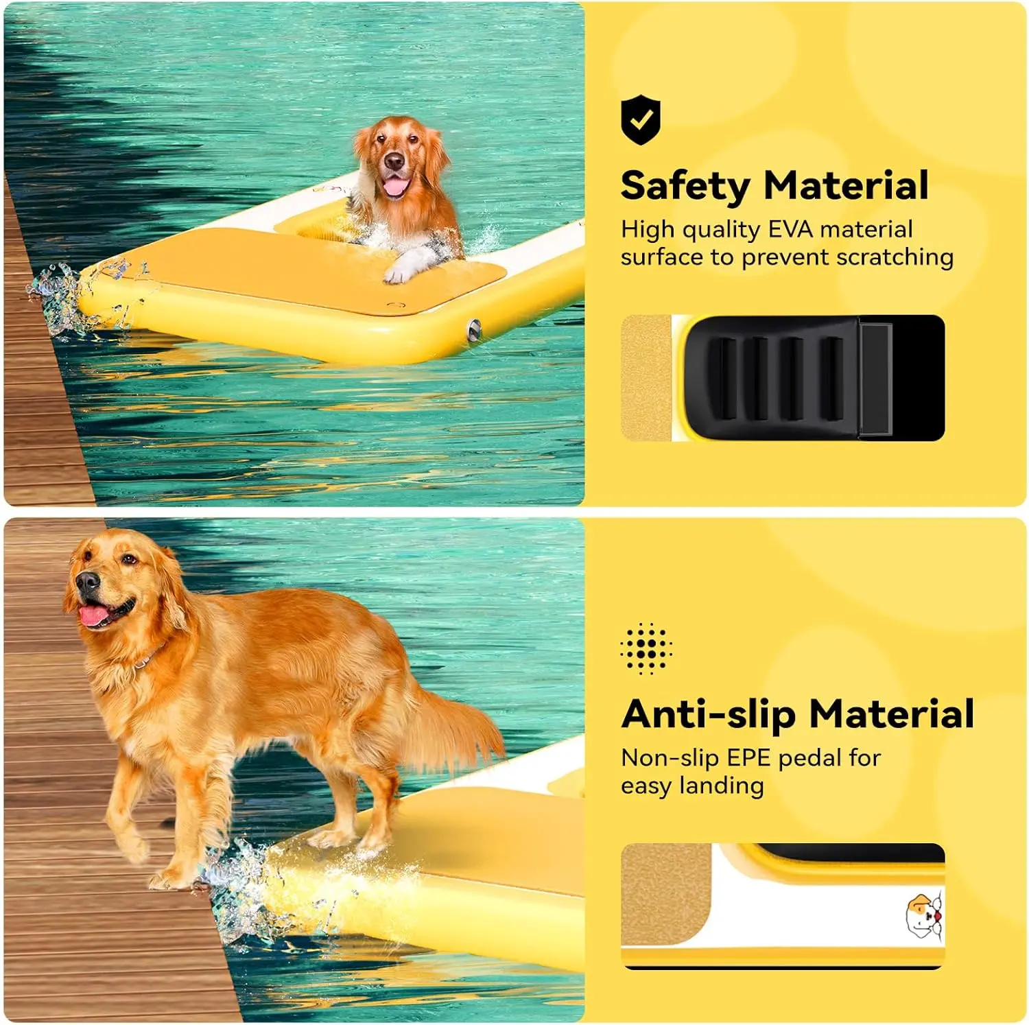 Dog Ramp on Water with Ladder Steps Hot Sale Inflatable Dog Boat Ramp