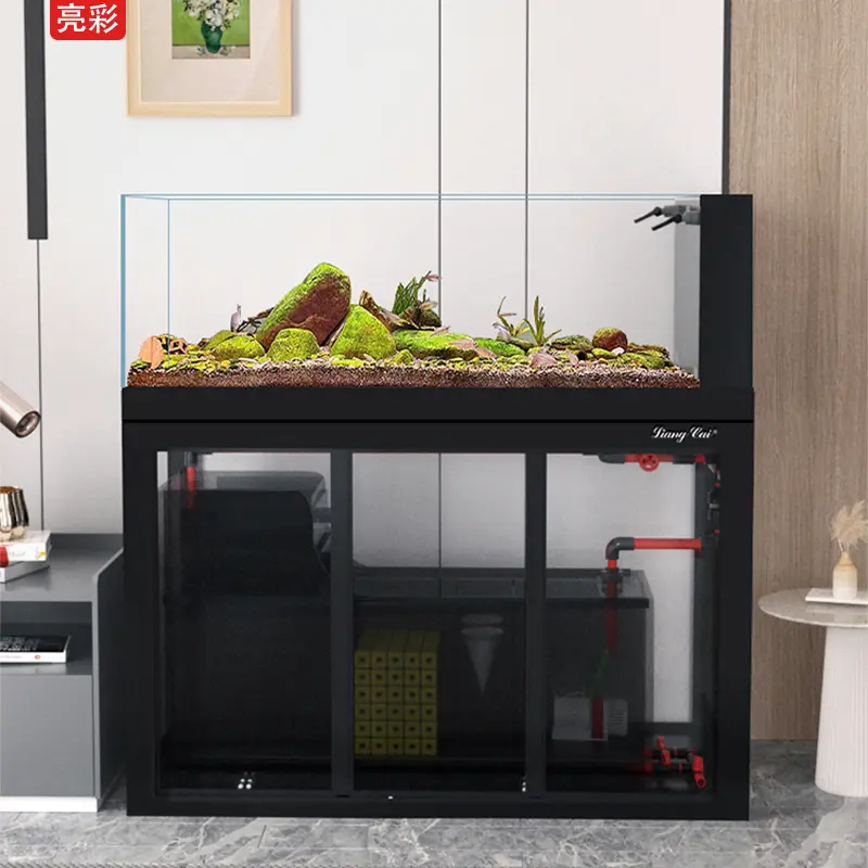 120CM Factory  Medium-sized ultra clear Glass Aluminium Alloy Aquariums with Filter System Free Water Change  Aquarium Fish Tank