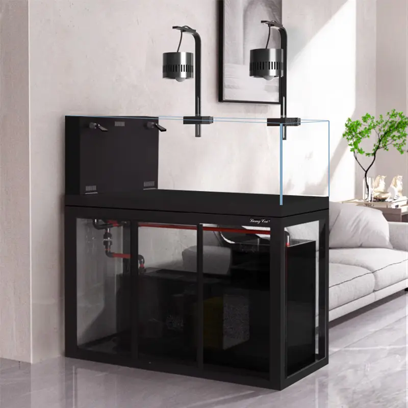120CM Factory  Medium-sized ultra clear Glass Aluminium Alloy Aquariums with Filter System Free Water Change  Aquarium Fish Tank