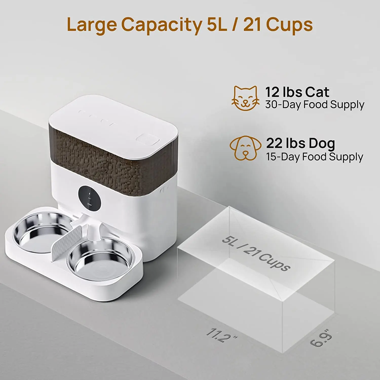 Programmable Control 4 Meals Per Day 10S Voice Recorder Auto Dry Food Dispenser Timed Control Cat Dog Pet Feeder