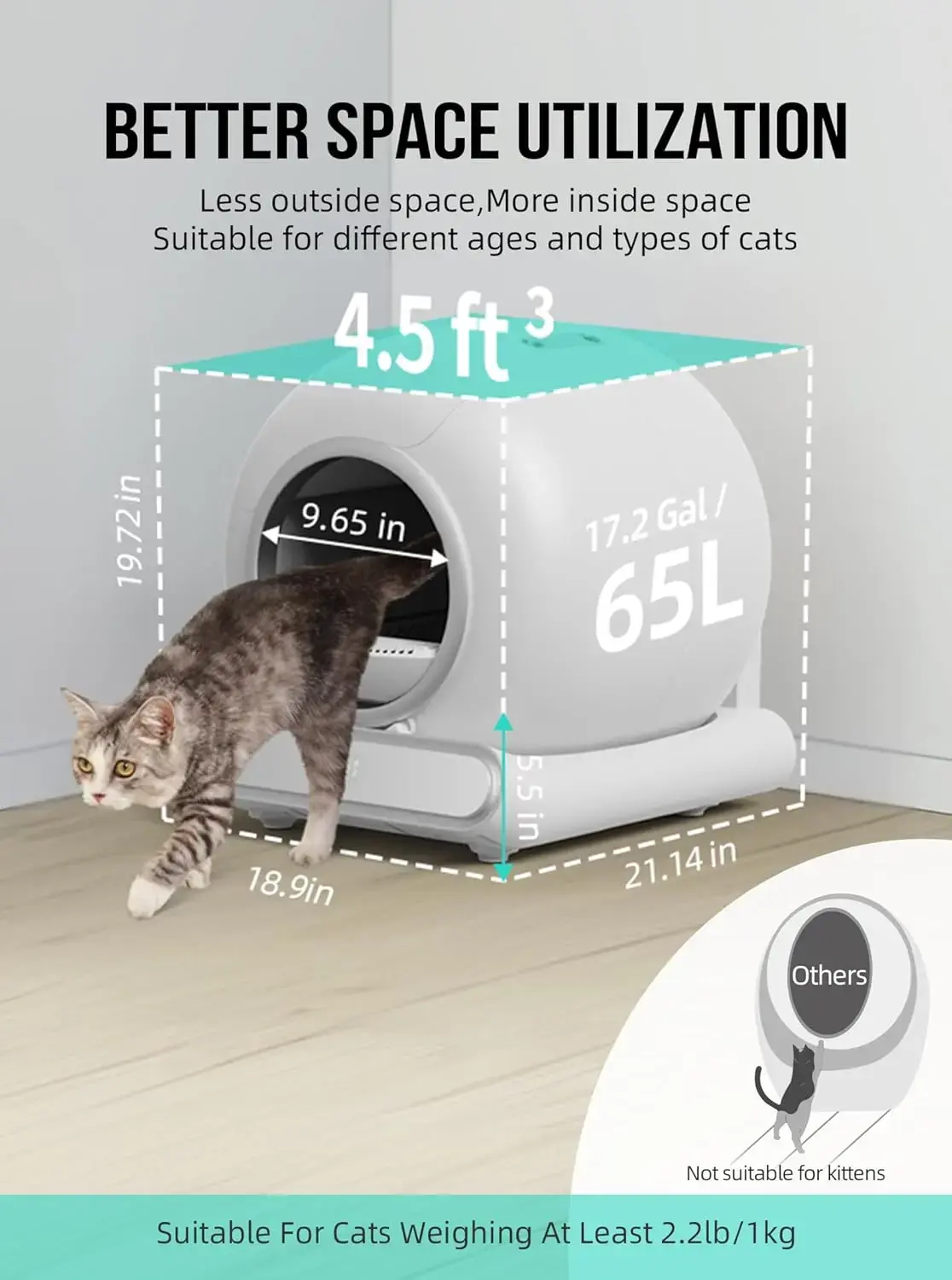 WIFI Remote APP Control Self-Cleaning Automatic Cat Litter Box Intelligent Cat Litter Accessories